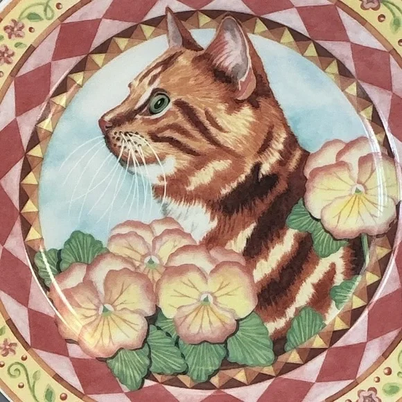 Cat’s Meow Plate Decorative Collectible Vintage 1994 Andrea by Sadek 8 1/4” - Picture 4 of 16